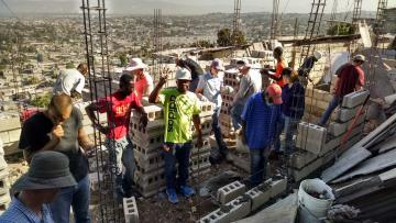 Haitian workers and team working